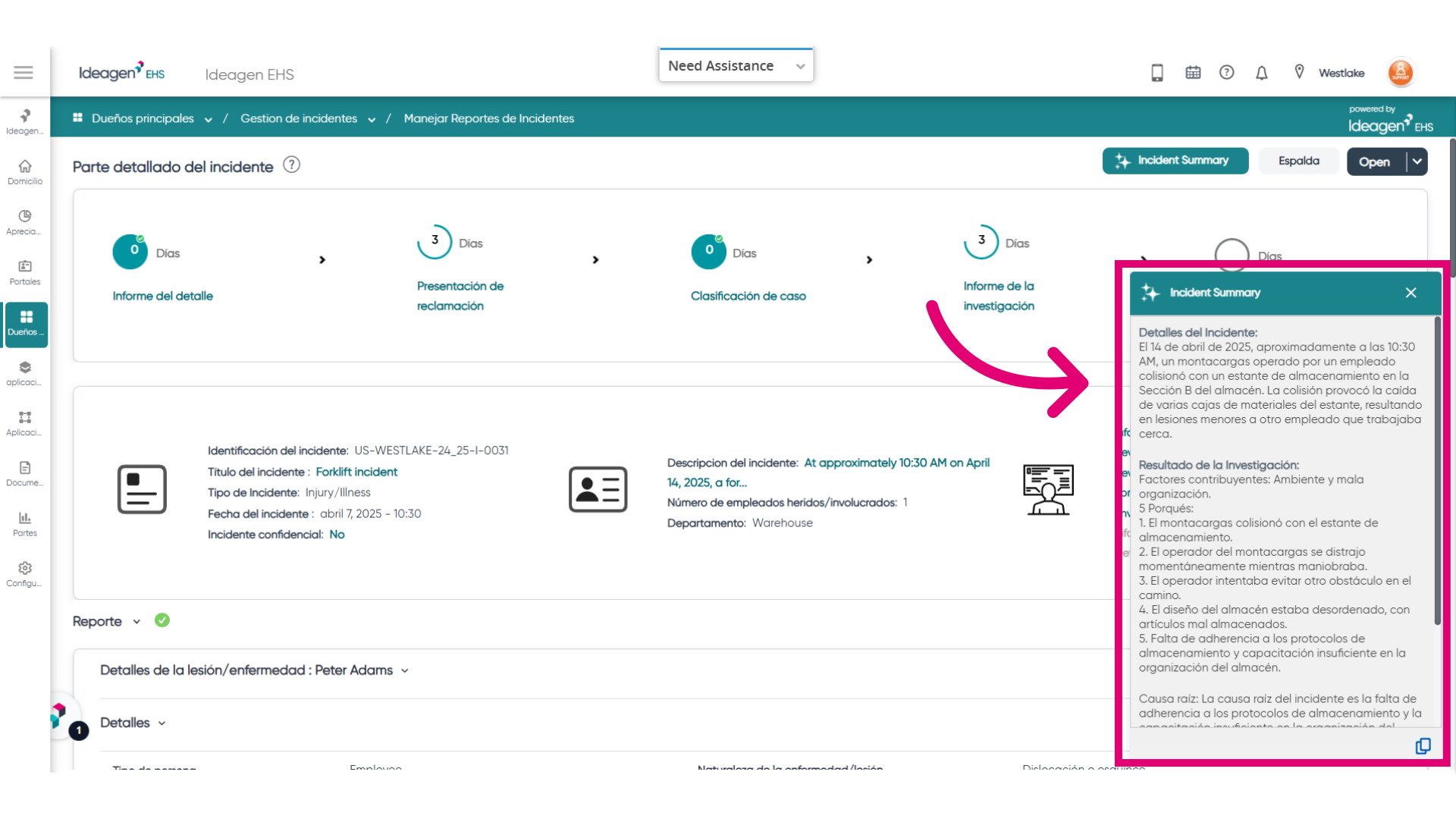 Summary in logged-in users language