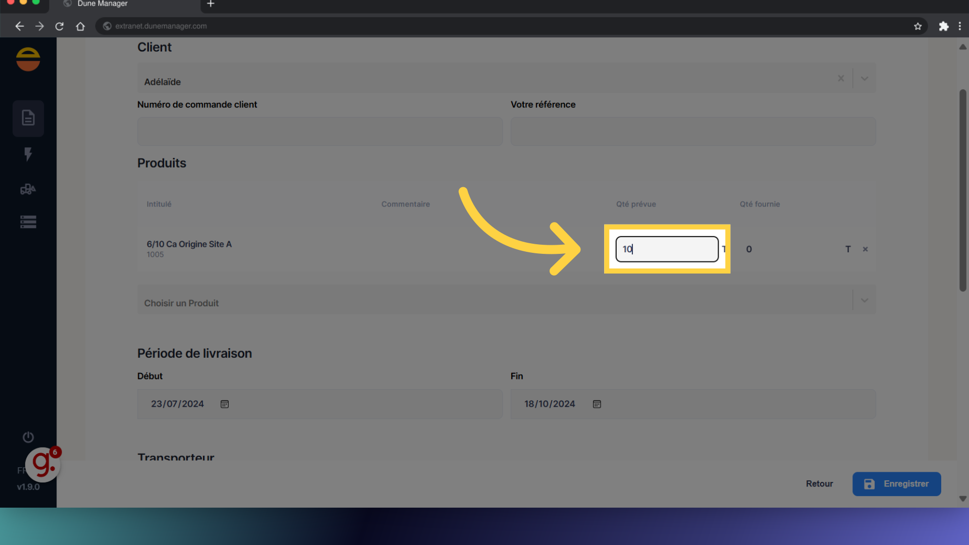Renseignez un poids pour livraison