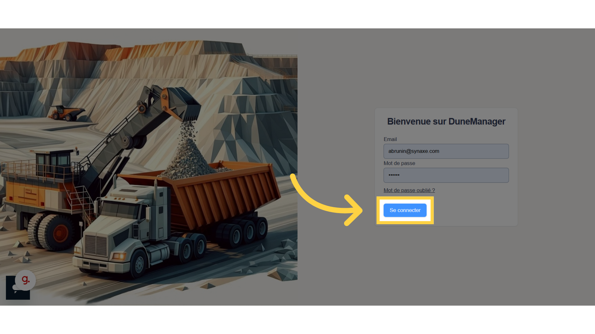 Cliquez sur 'Se connecter'