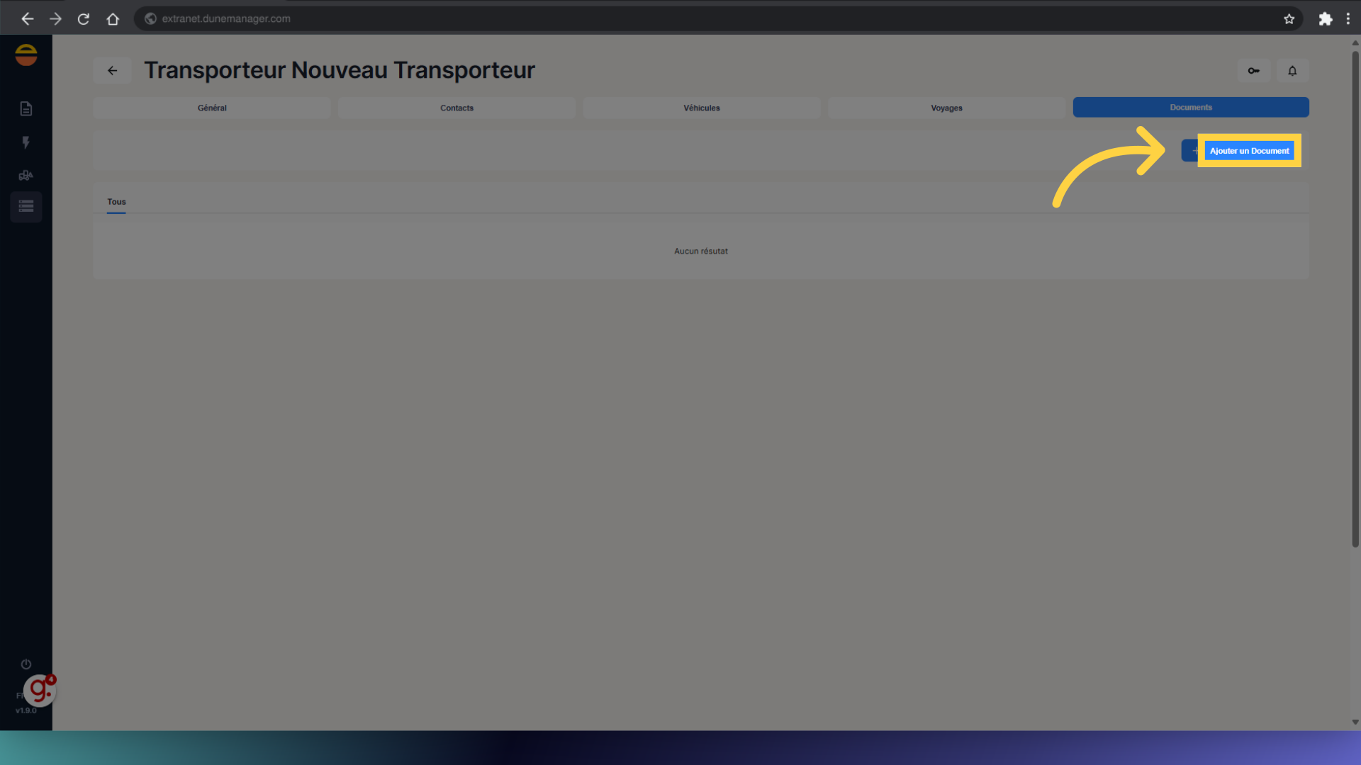 Cliquez 'Ajouter un Document'