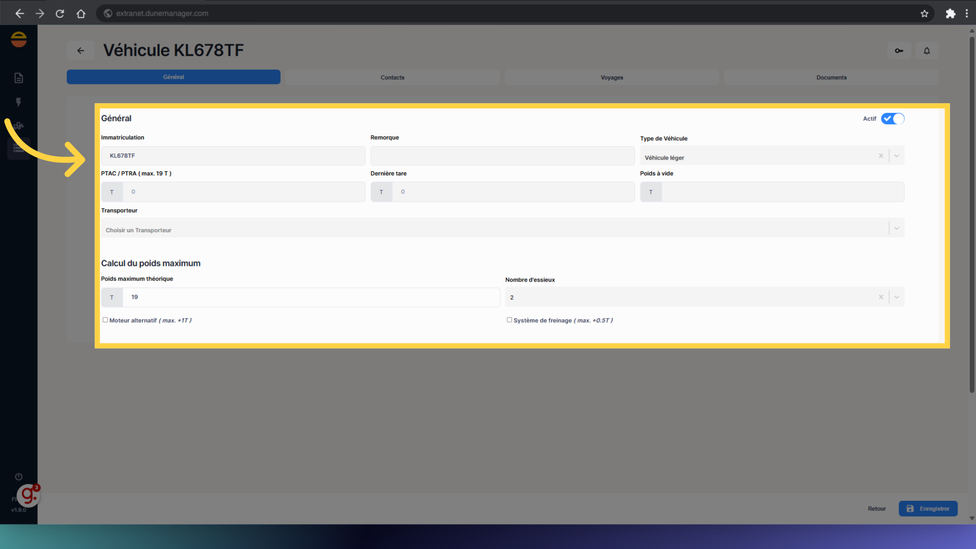 Editez les champs nécessaires