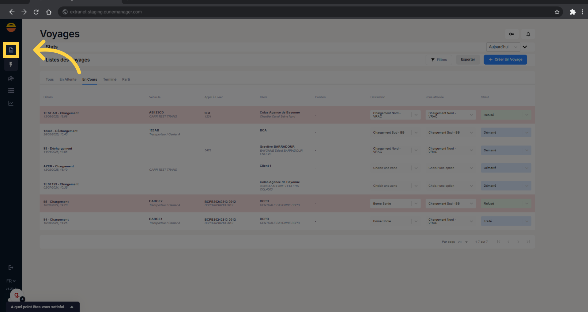 Cliquez sur l'icône document
