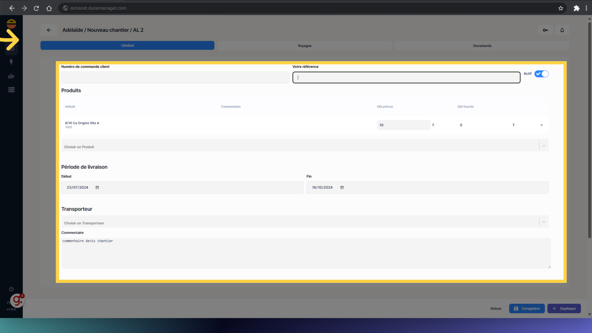 Editez les informations nécessaires
