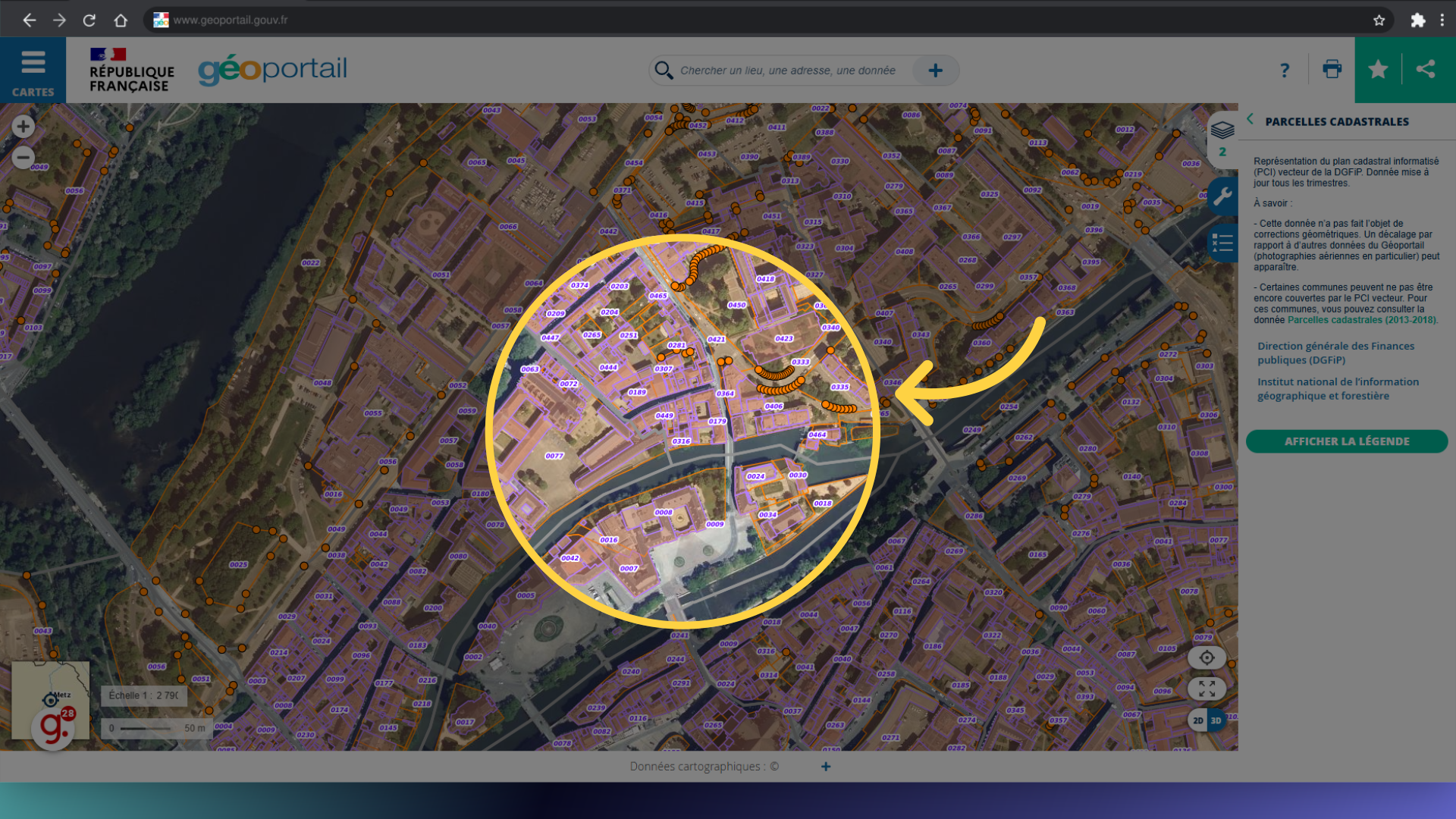 Basculer vers 'www.geoportail.gouv.fr' et retrouvez votre pacrelle + n° section