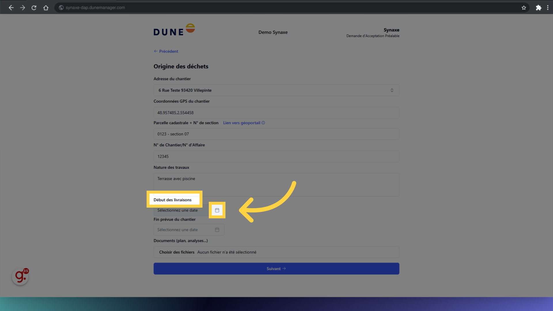 Ouvrez le calendrier