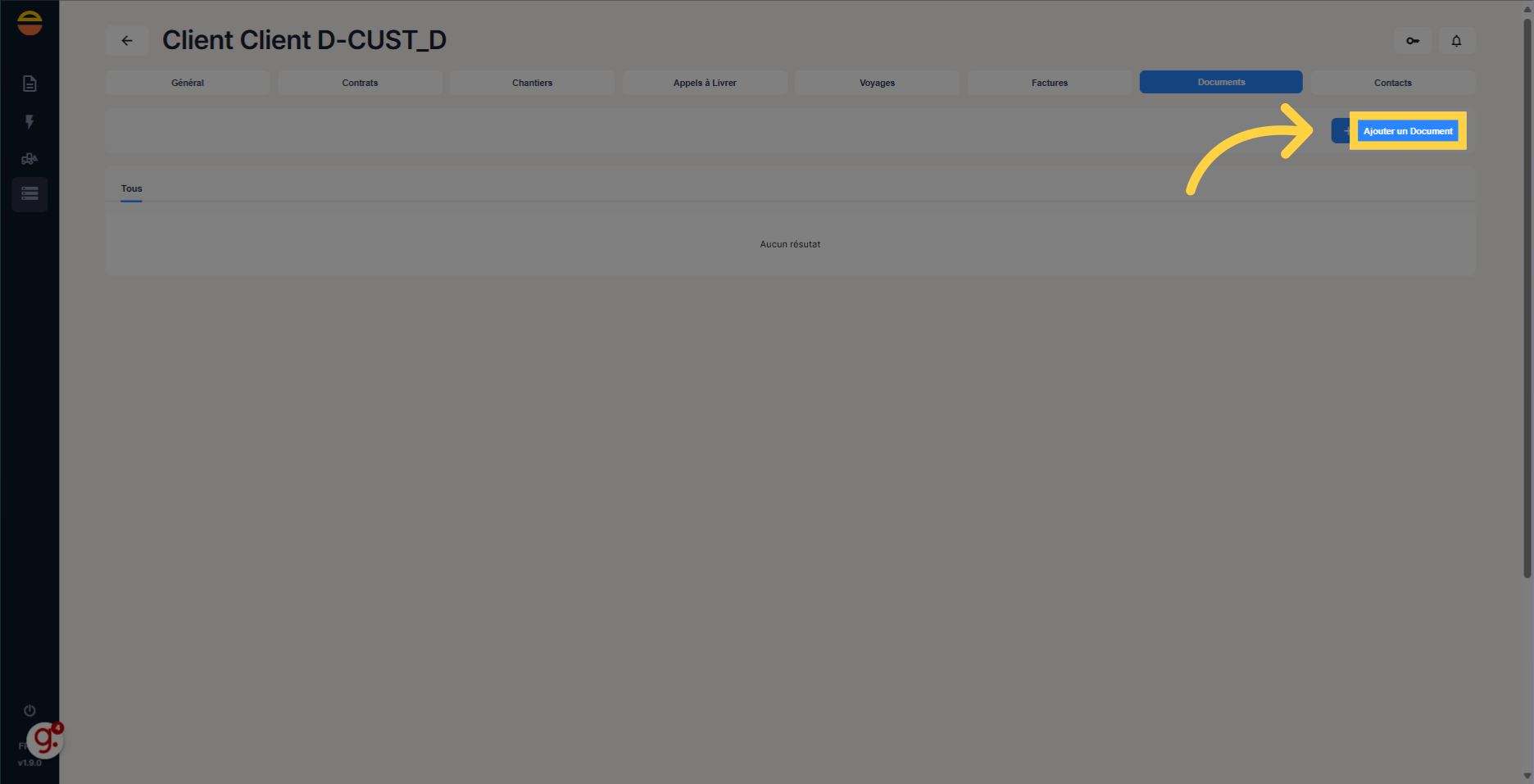Cliquez 'Ajouter un Document'