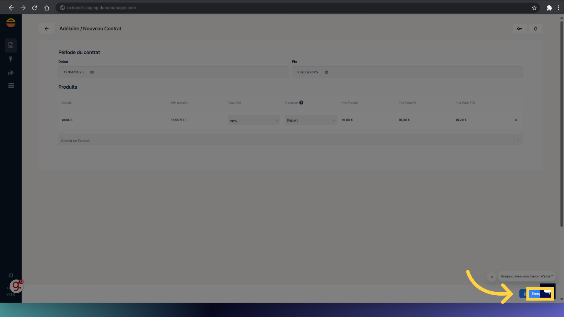Cliquez 'Enregistrer'
