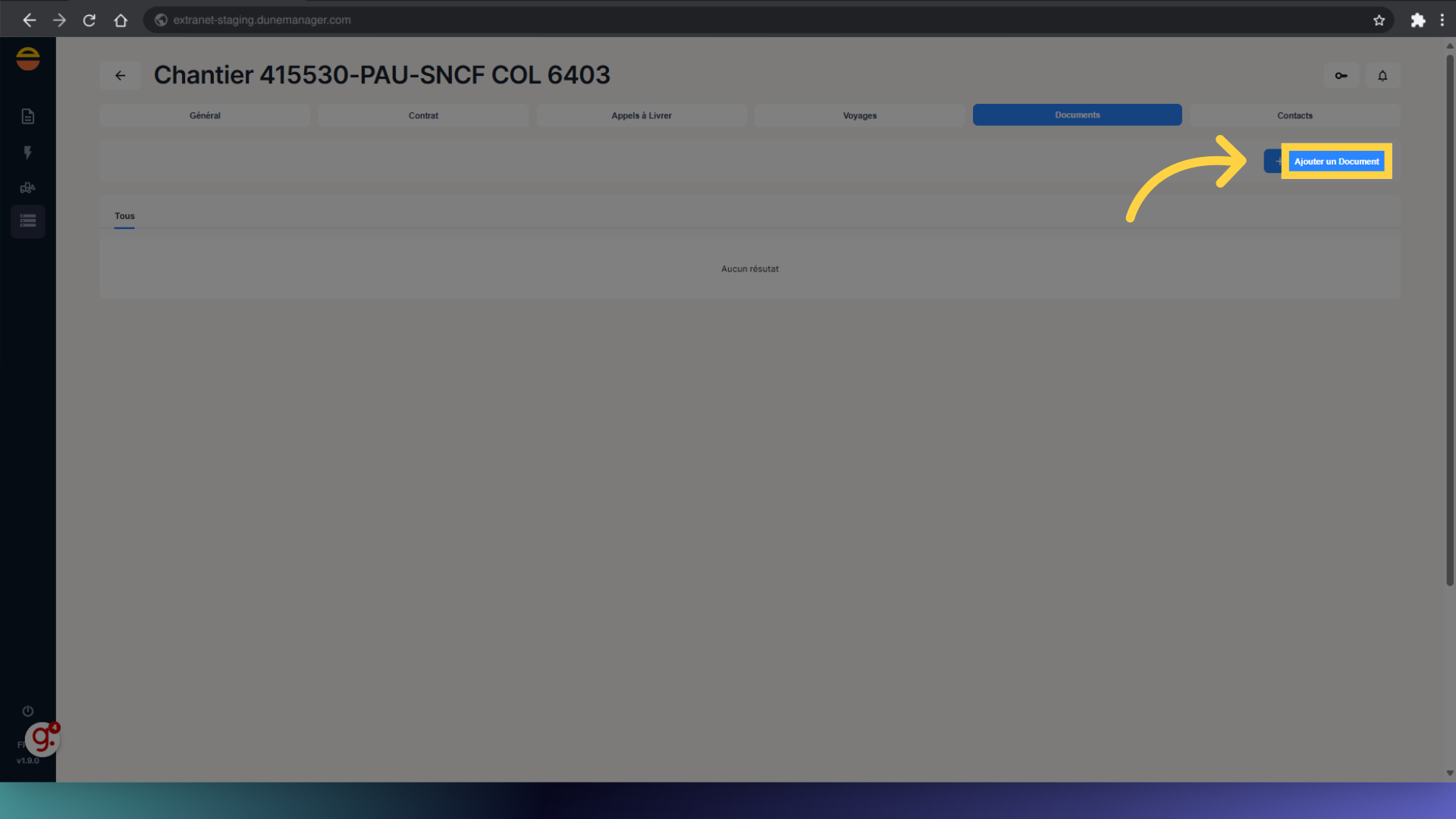 Cliquez 'Ajouter un Document'