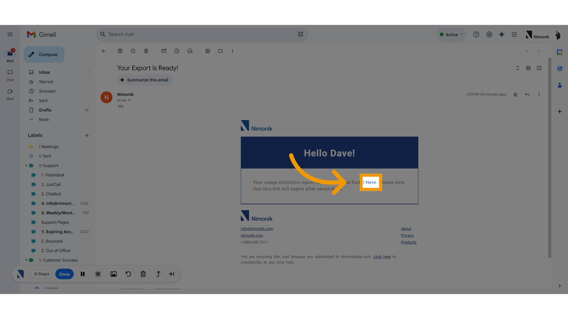 Click 'Here' to download the CSV or Excel file