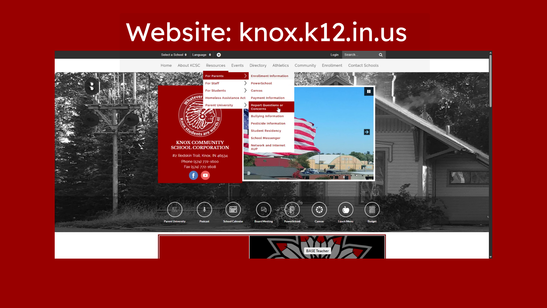 Website: knox.k12.in.us