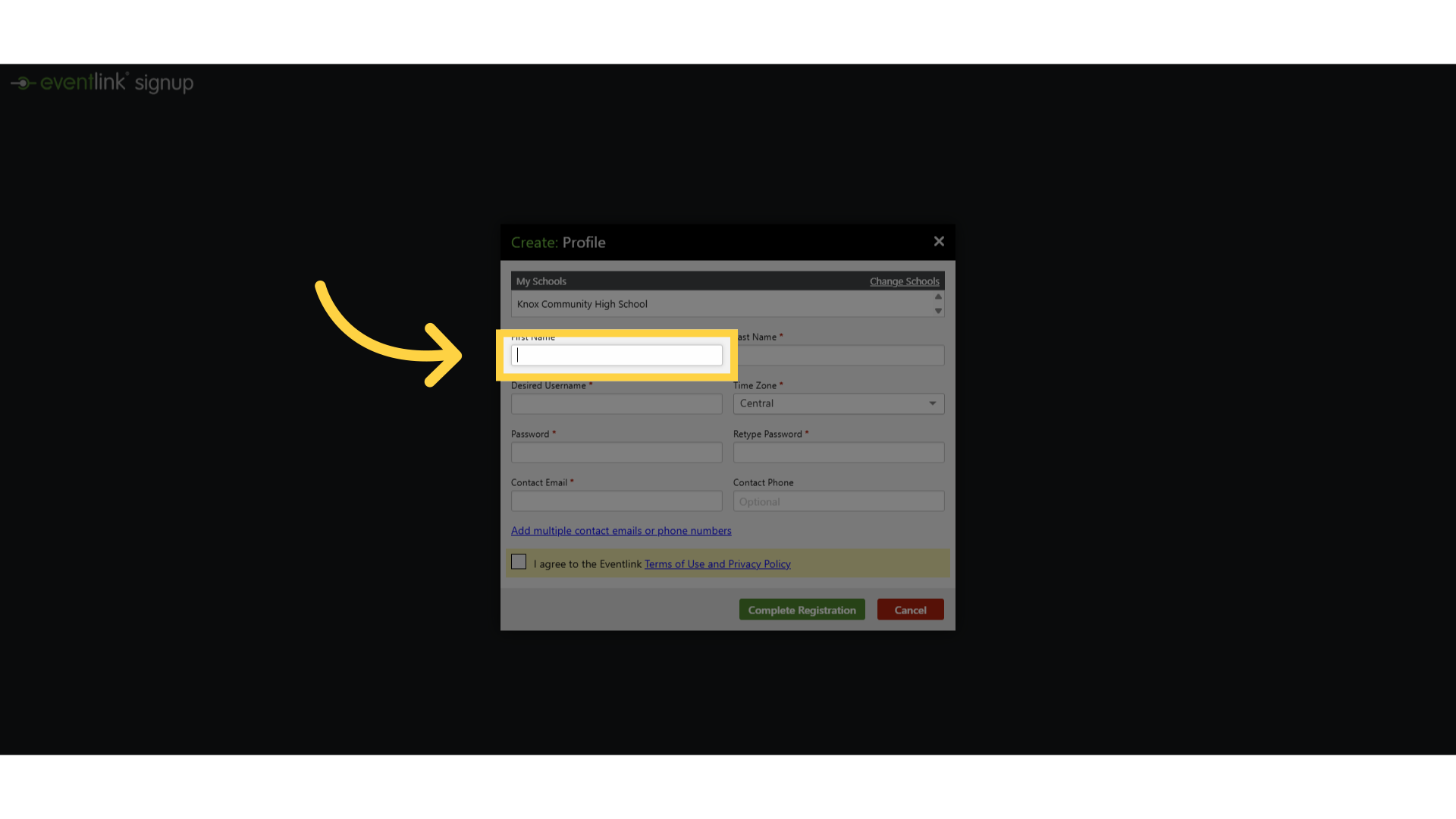 Click 'First Name'