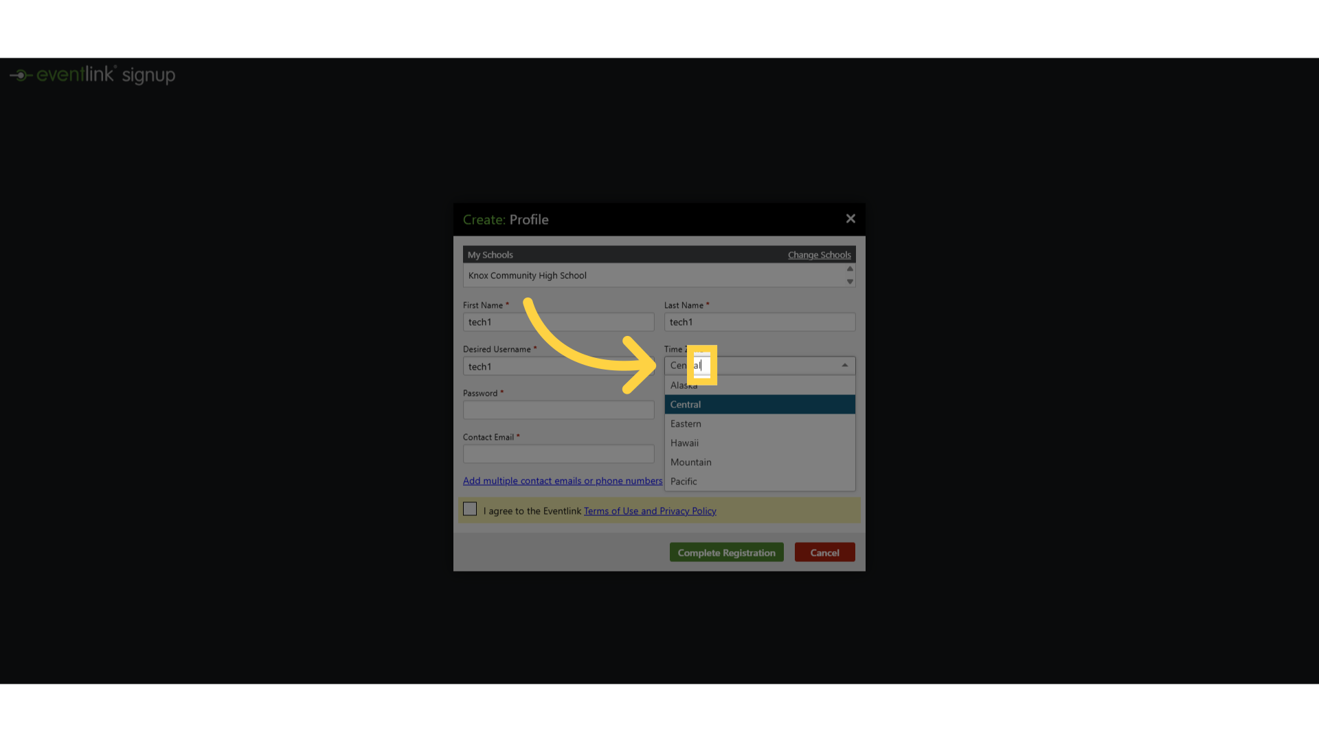 Click 'Time Zone'