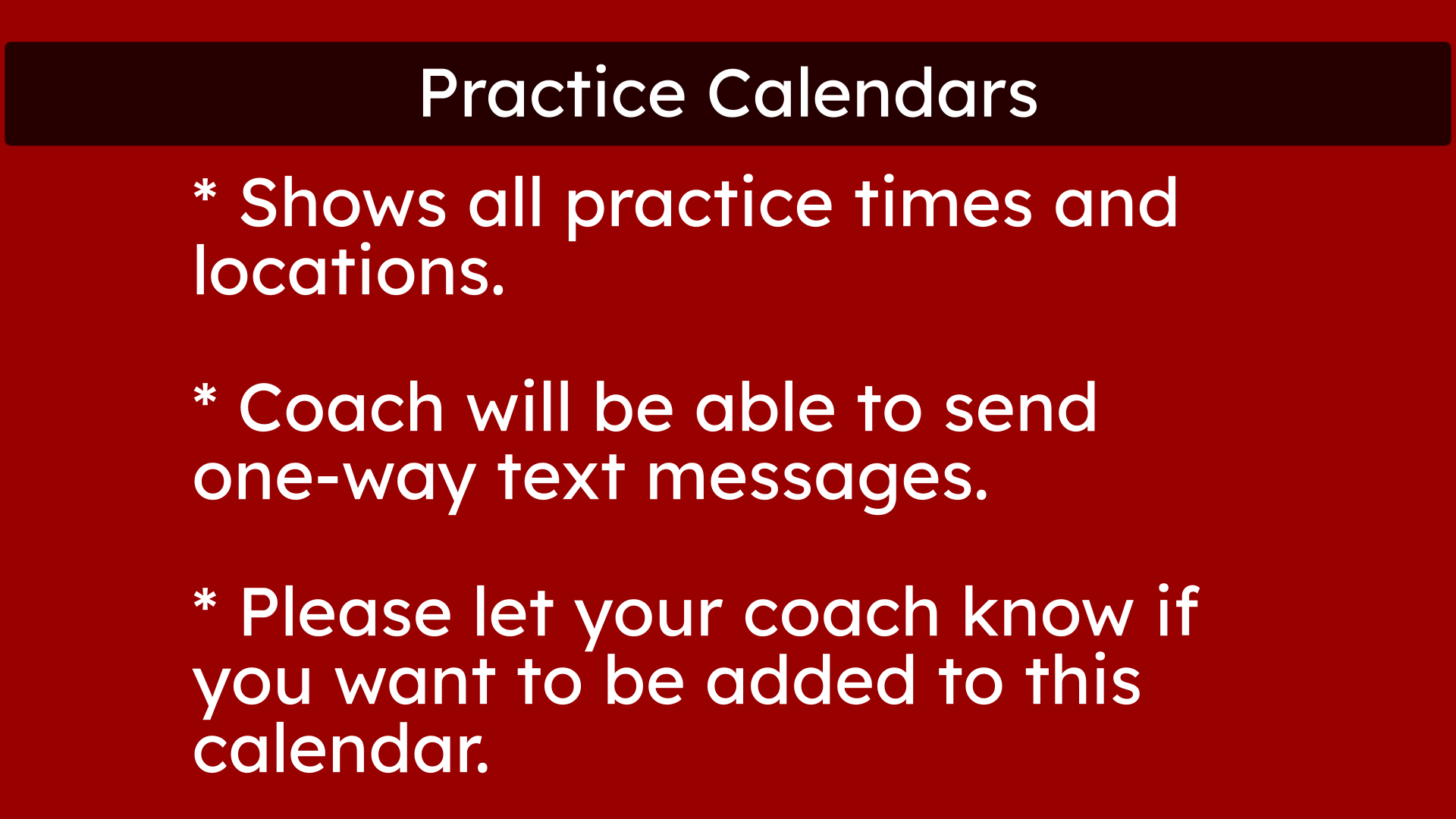 Practice Calendars