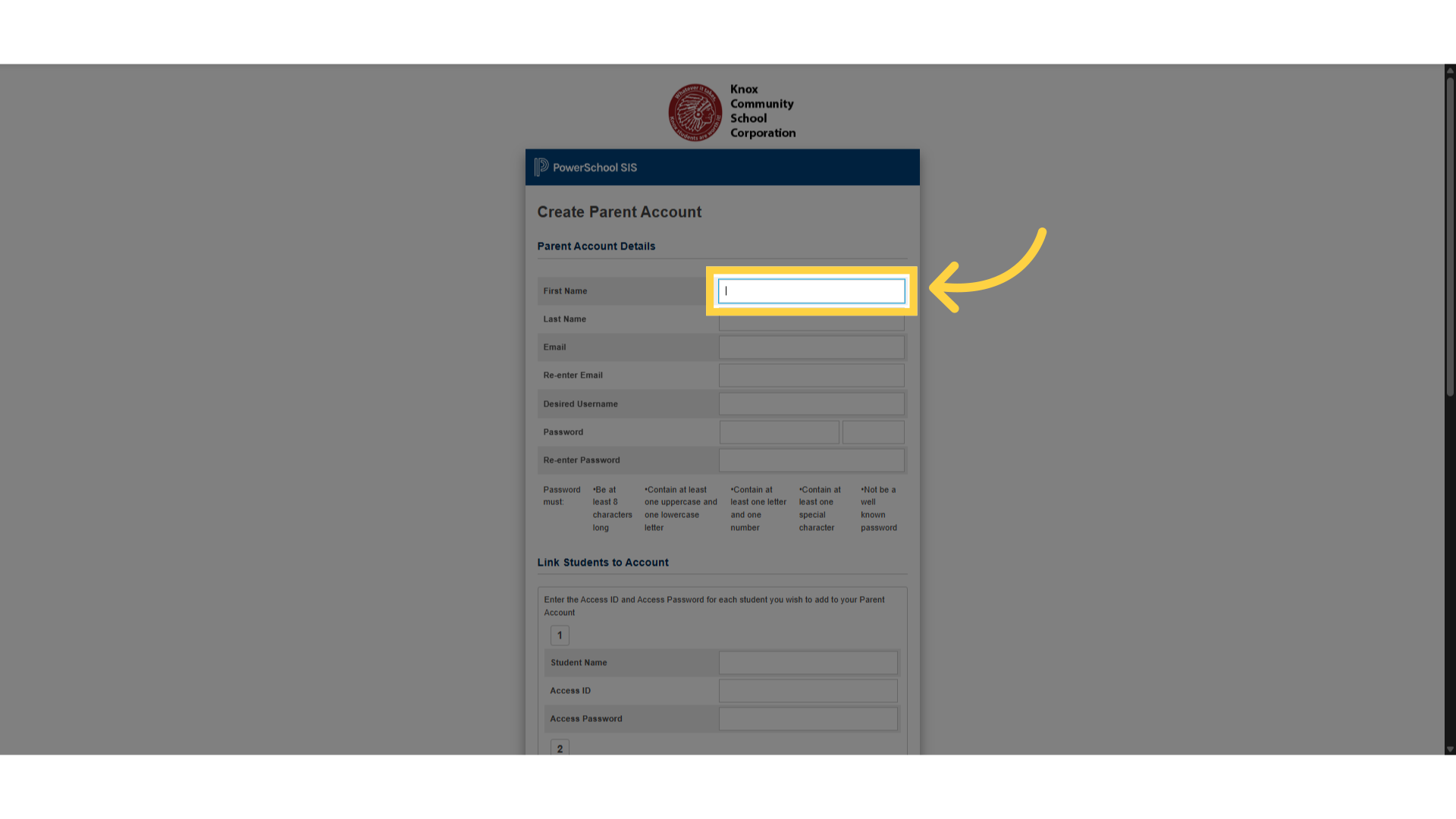 Click 'First Name'