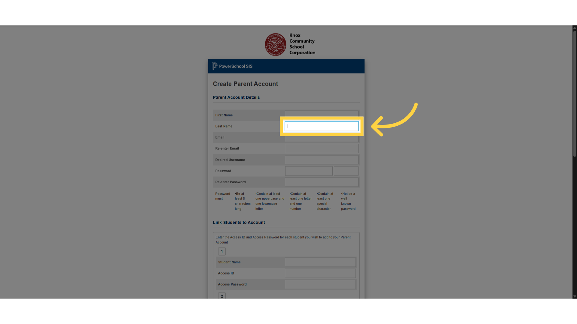 Click 'Last Name'