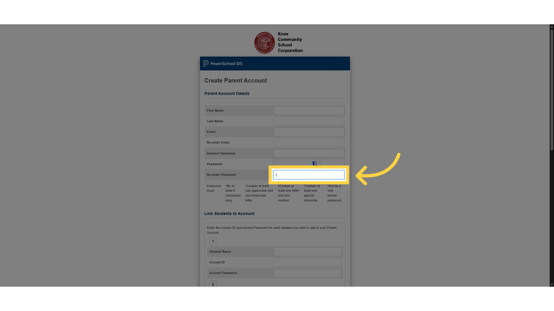 Click 'Re-enter Password'