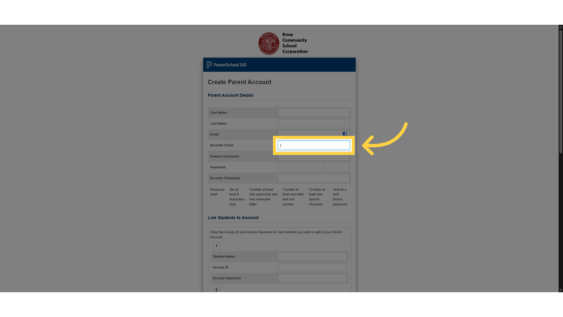 Click 'Re-enter Email'