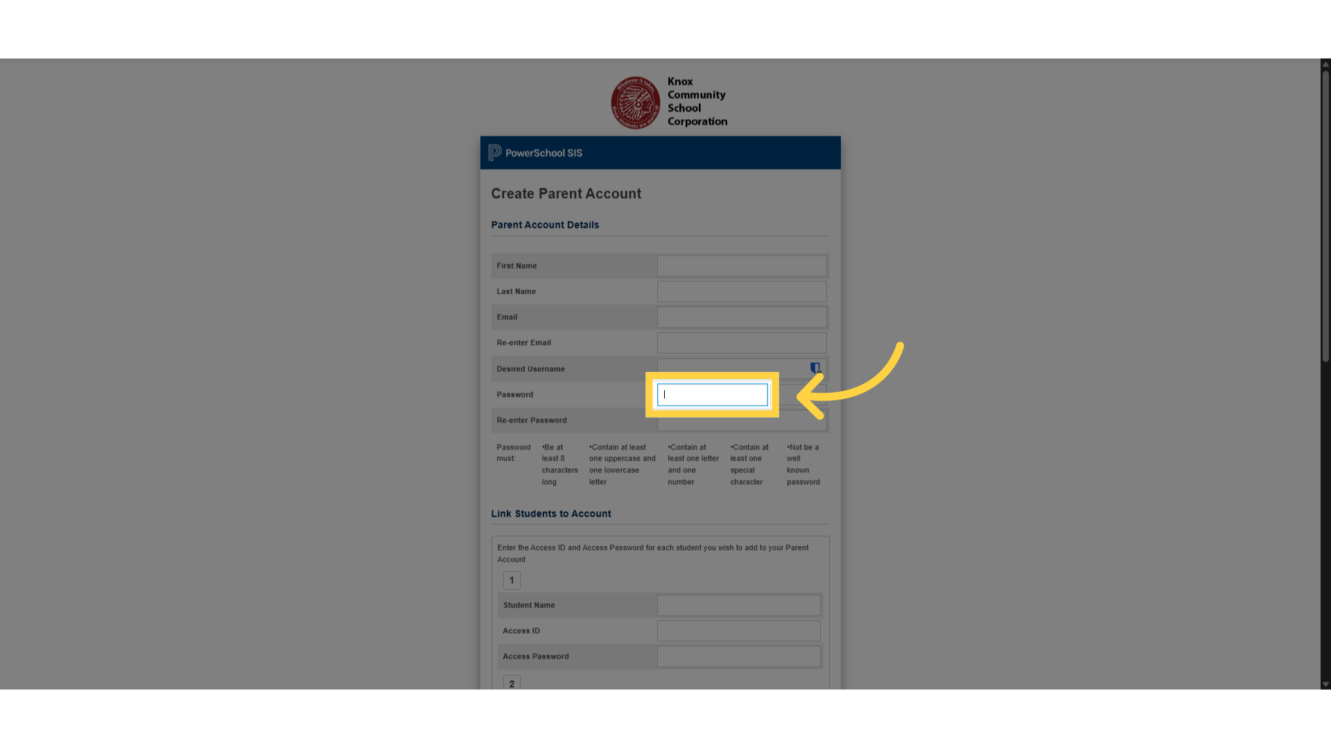 Click 'Password'