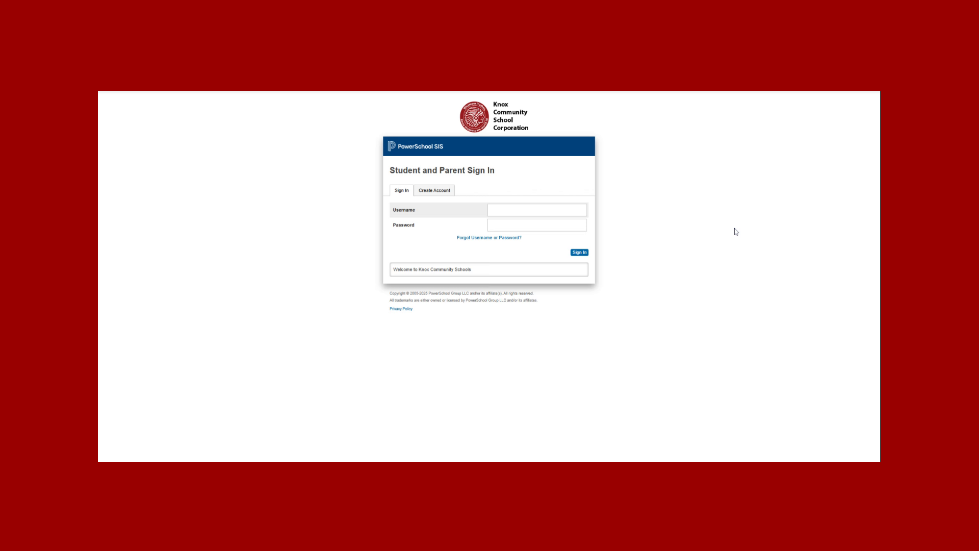 Enter Username and Password