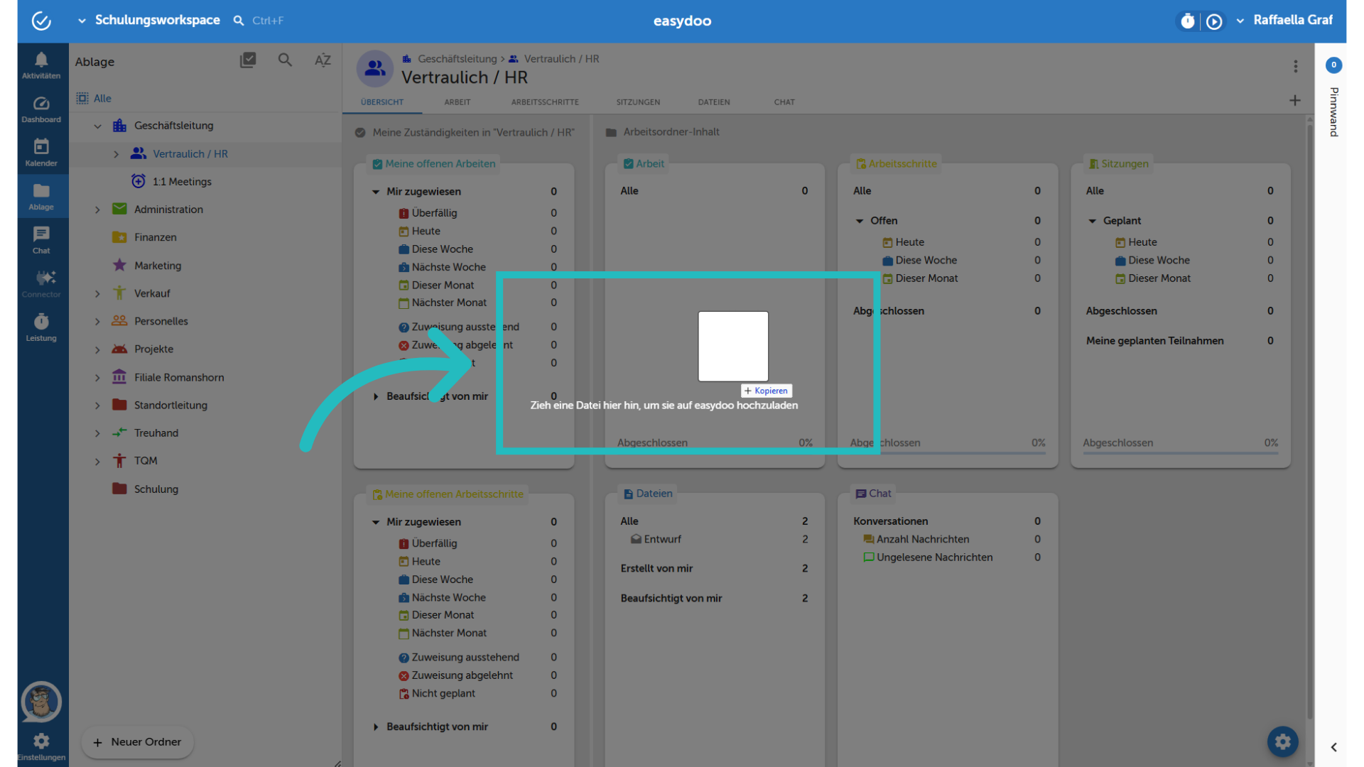 Mit Drag & Drop Datei hochladen