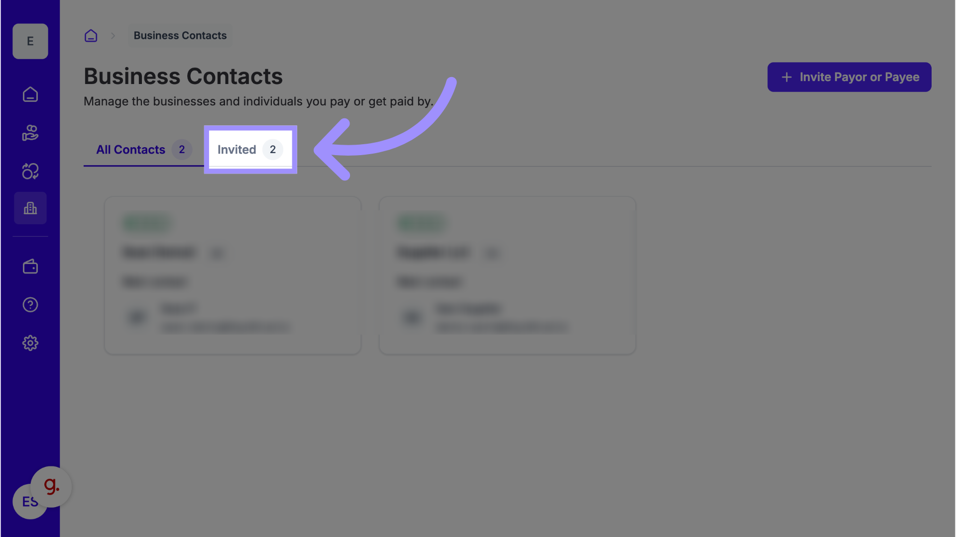 View the Invited Contacts