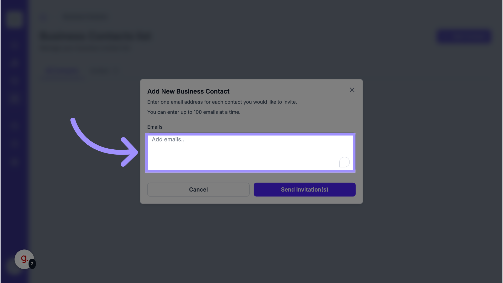  Enter Email Addresses
