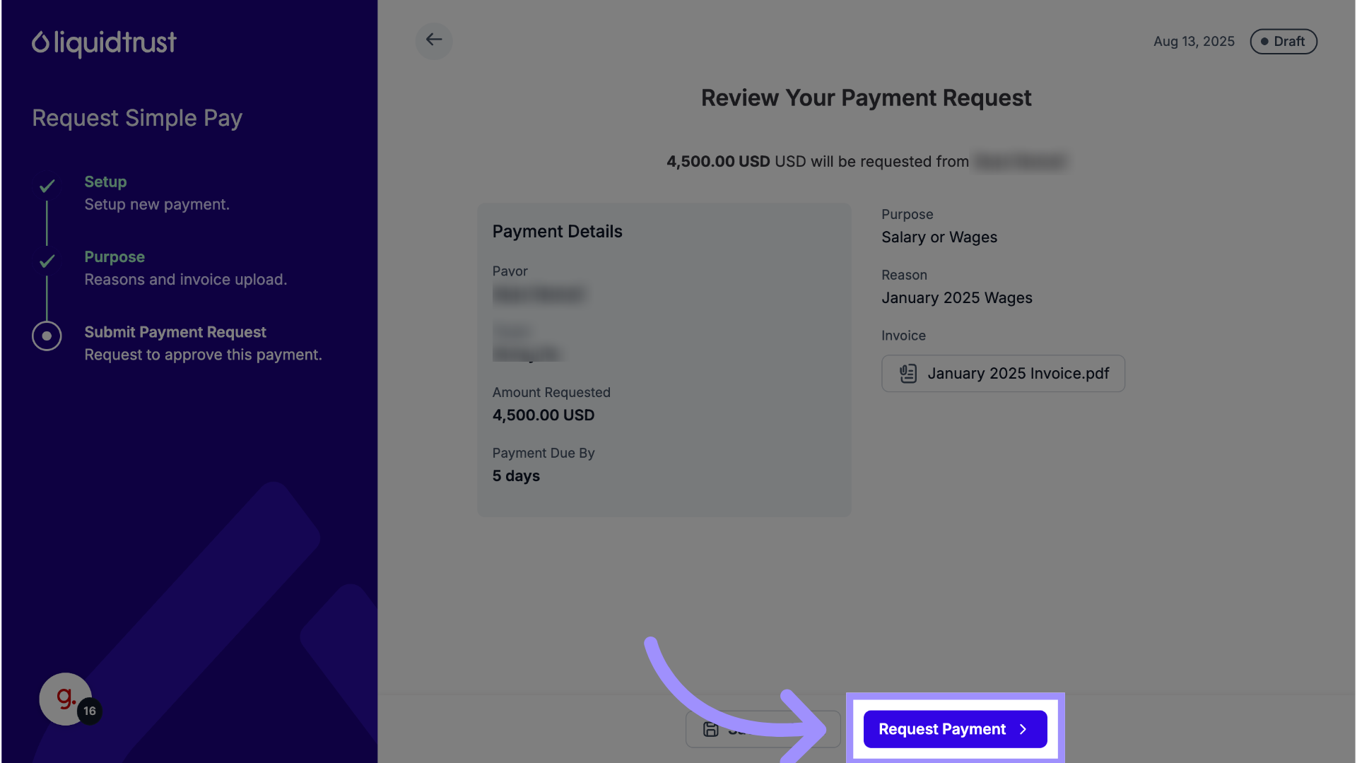 Review and Confirm the Payment Details