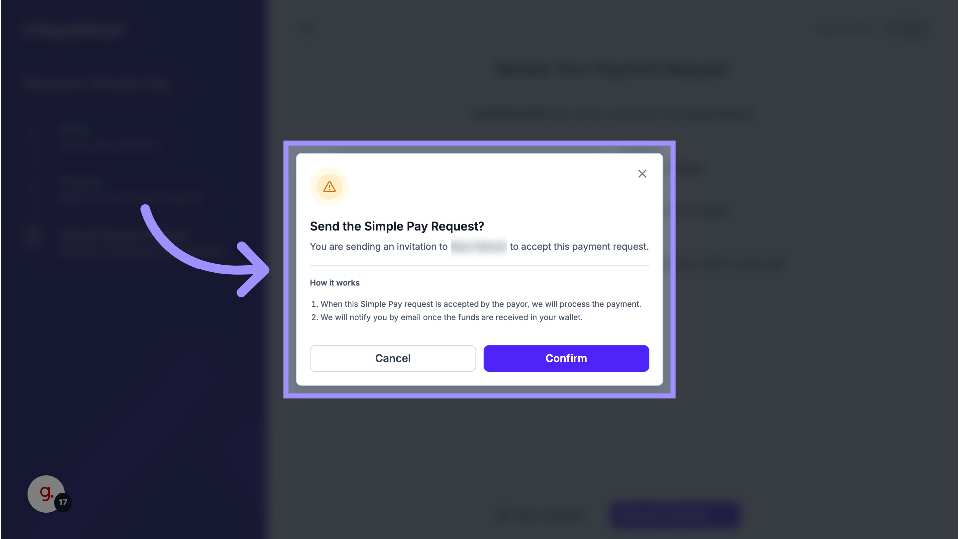 Click 'Confirm'