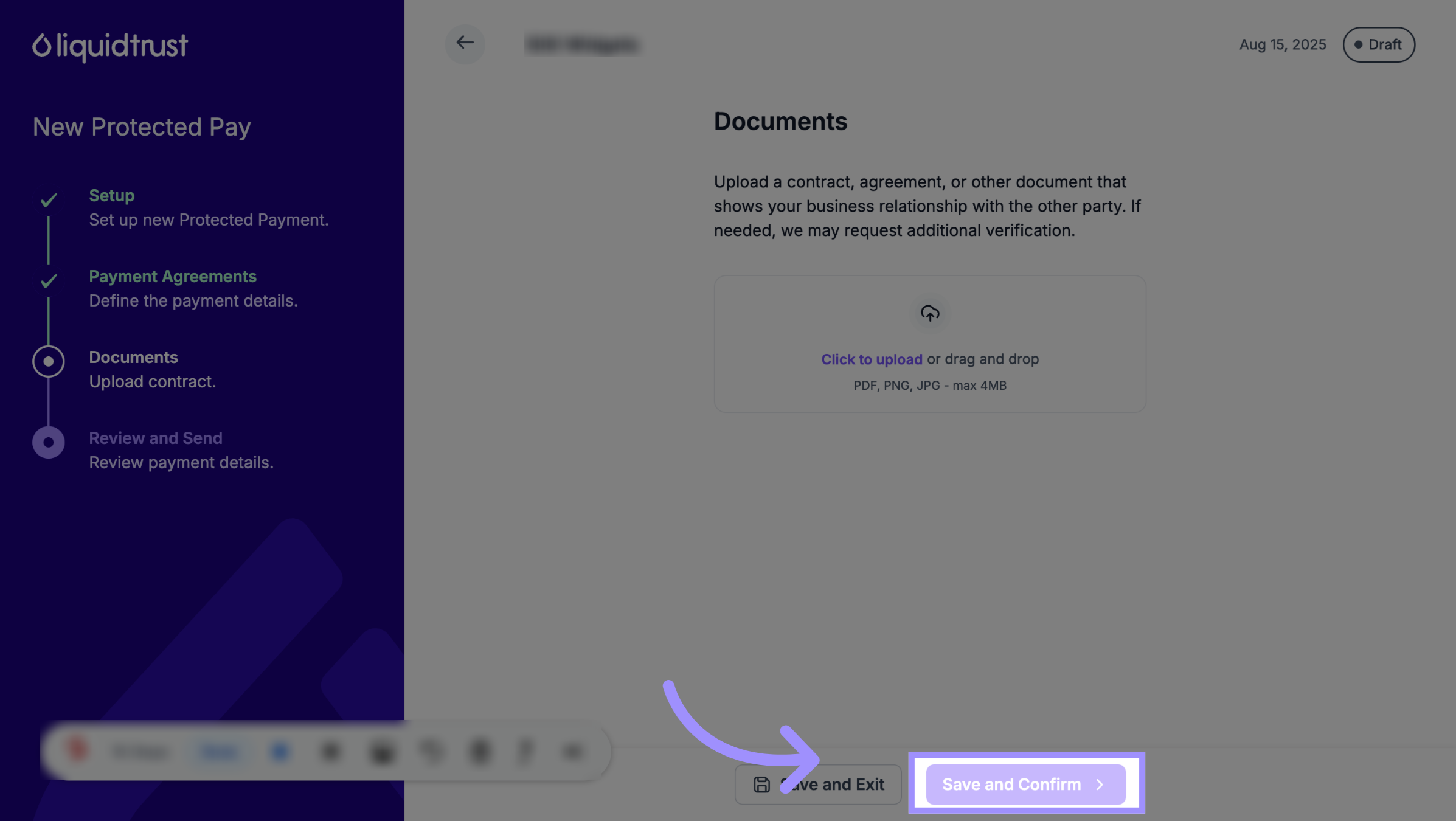 Save and Confirm