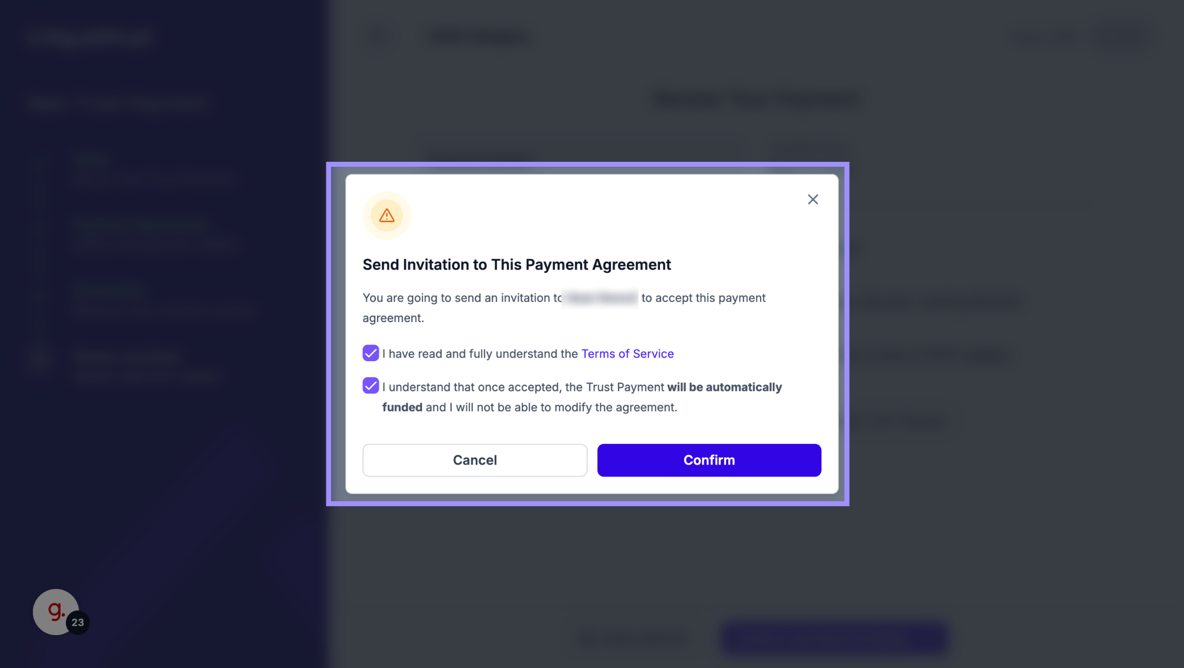 Click 'Confirm'