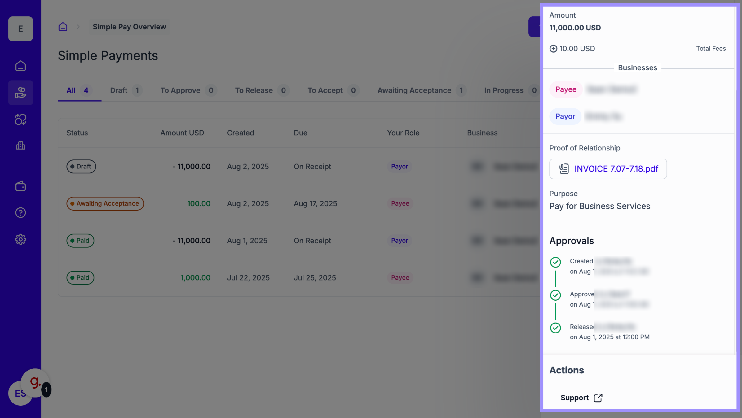 View Payment Details