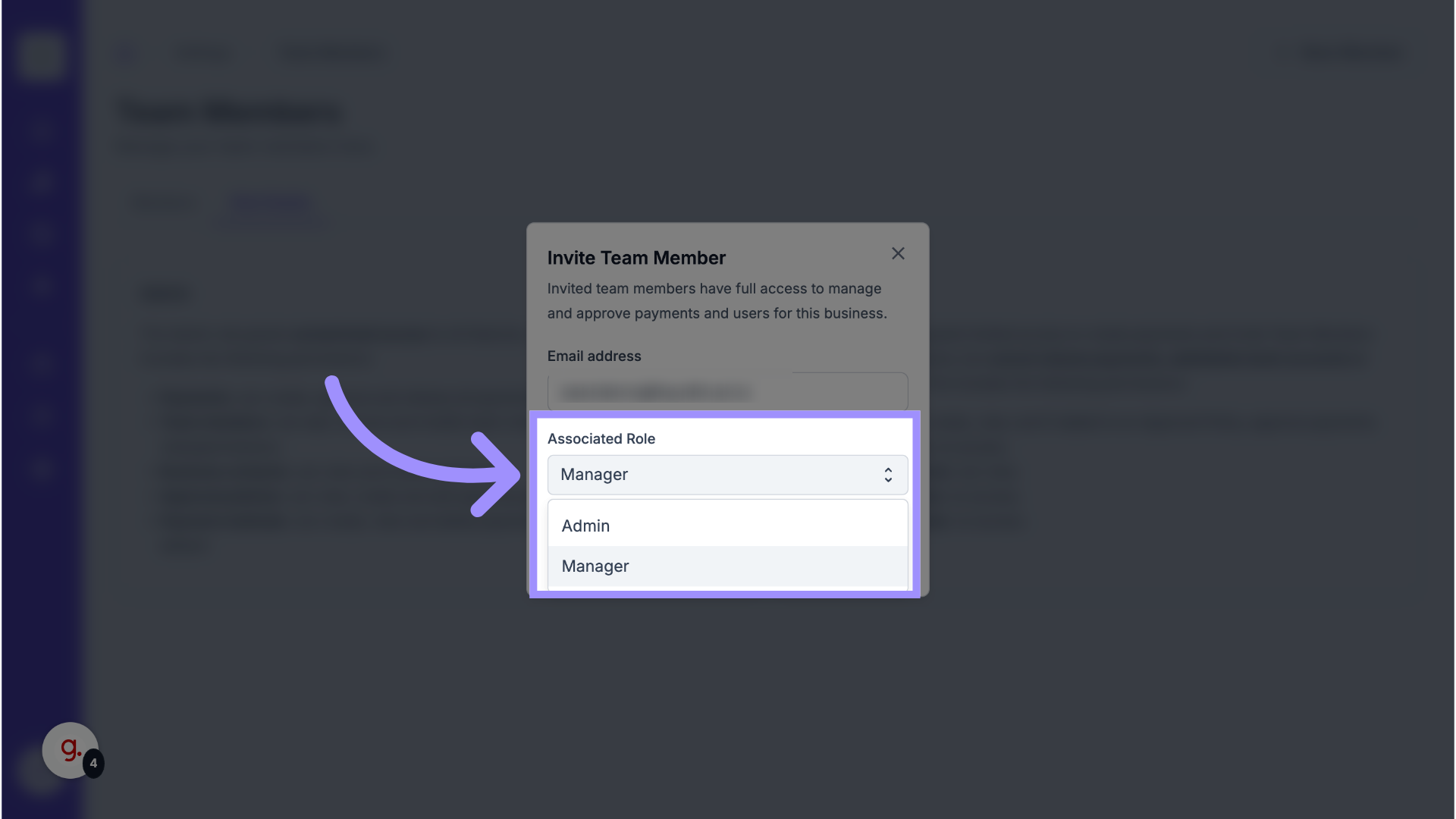 Click 'Associated Role'