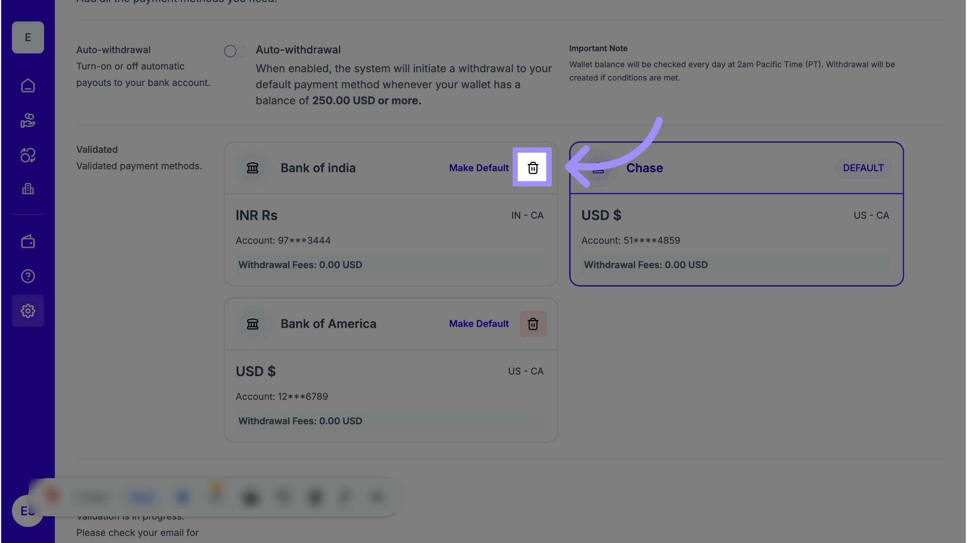 Delete a Payment Method