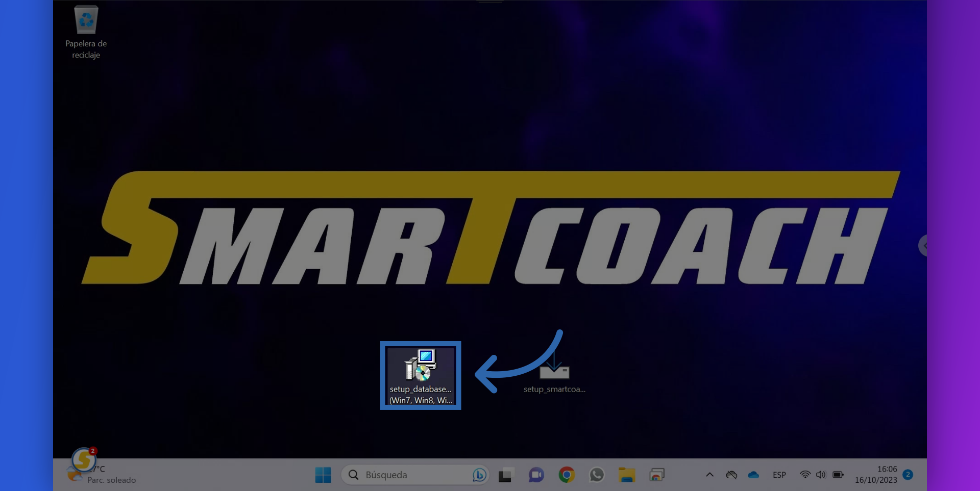 Install first the SETUP DATABASE file
