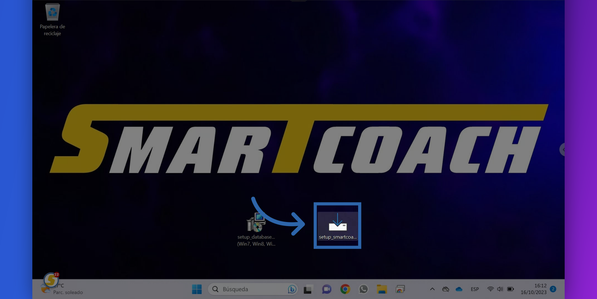 Click on the SMARTCOACH DESKTOP file