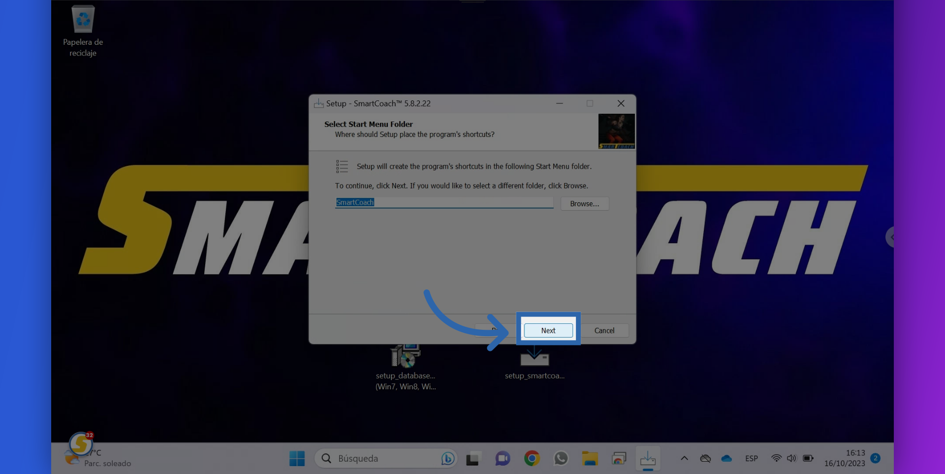 Click on NEXT