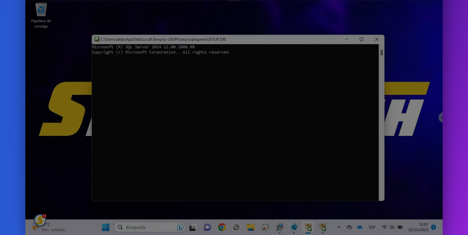 Now you need to see this black screen