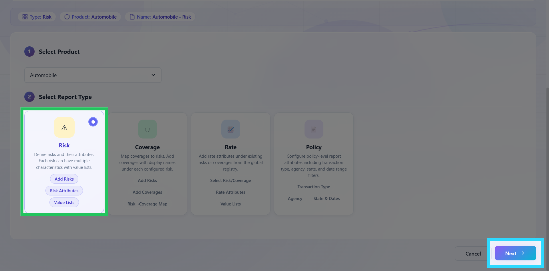Configure Risk Analysis