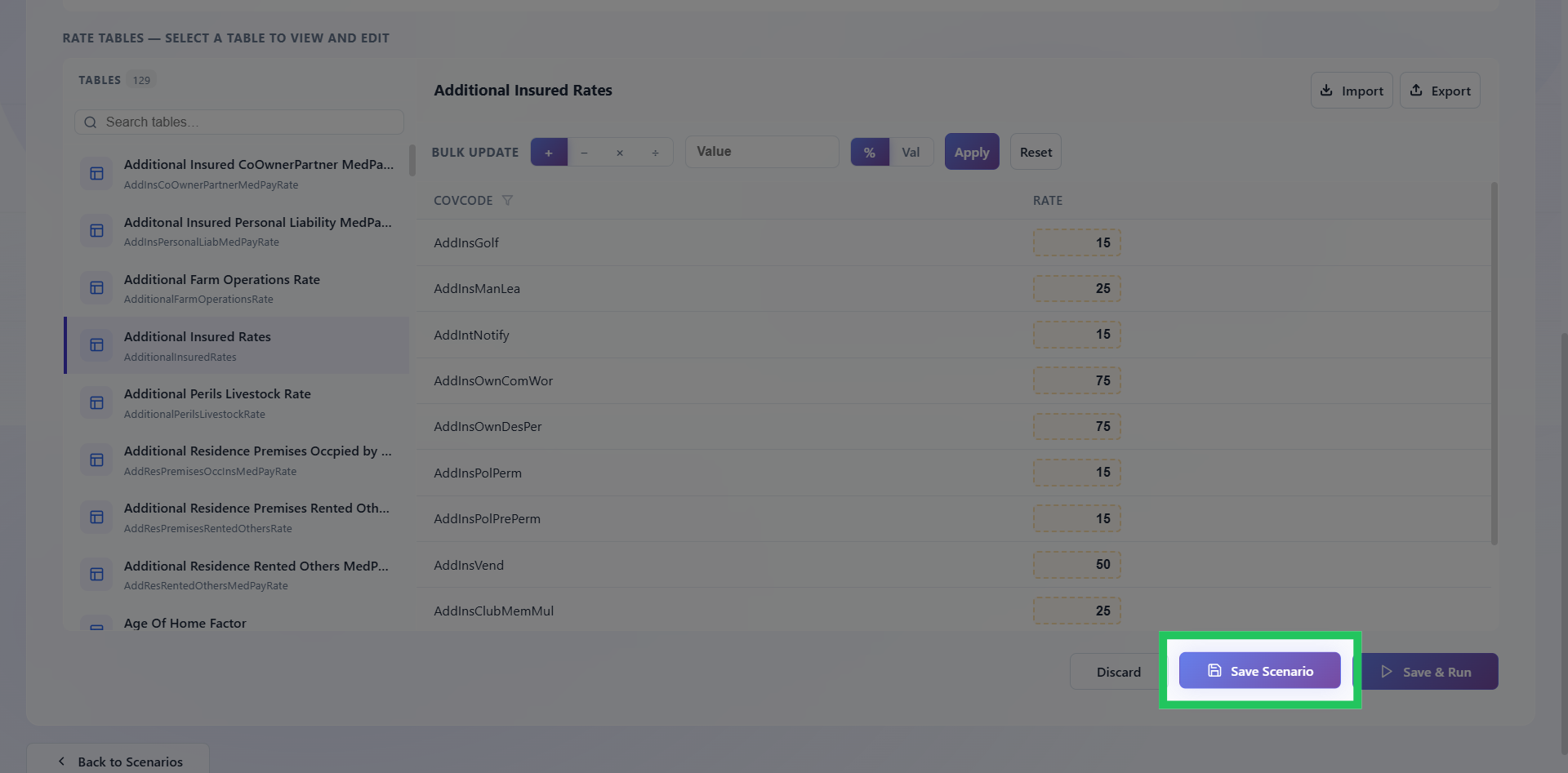 Save the Scenario Configuration