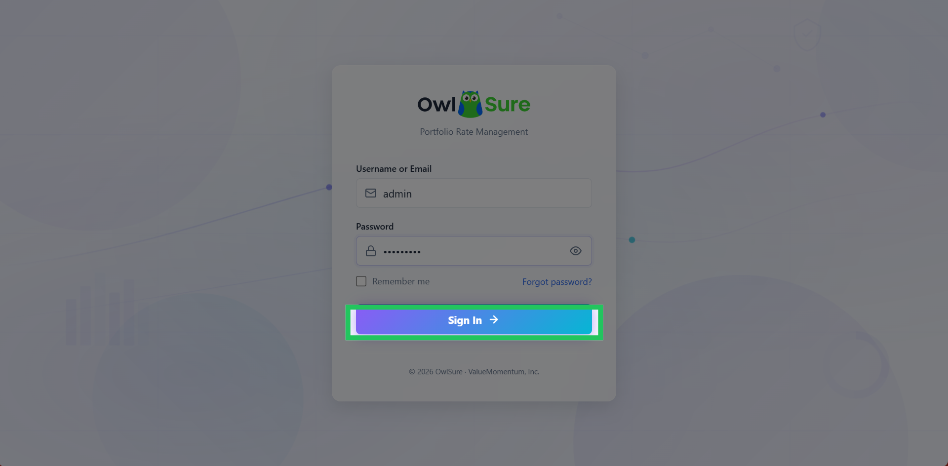 Sign Into the Account