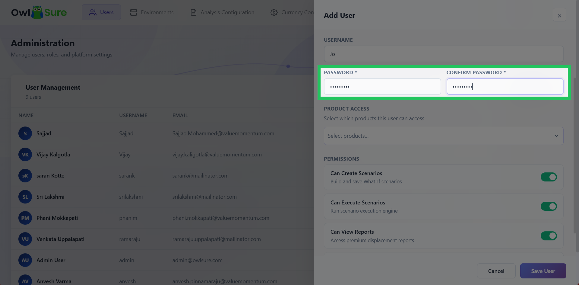 Set User Password