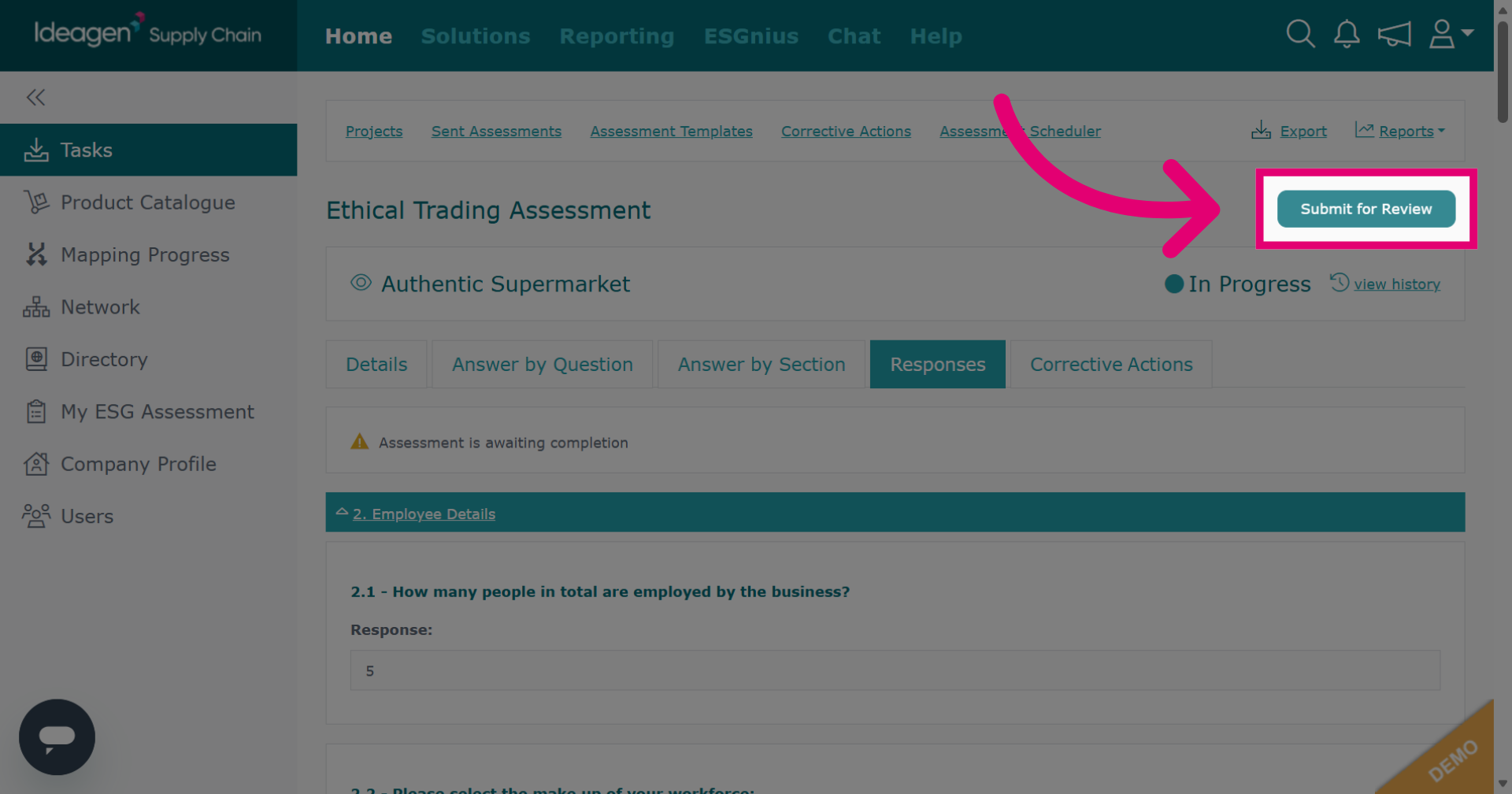 Submit Assessment for Review