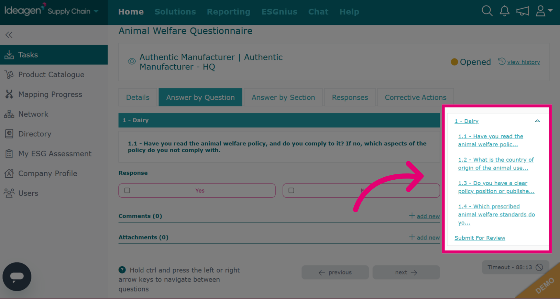 Amending a Question