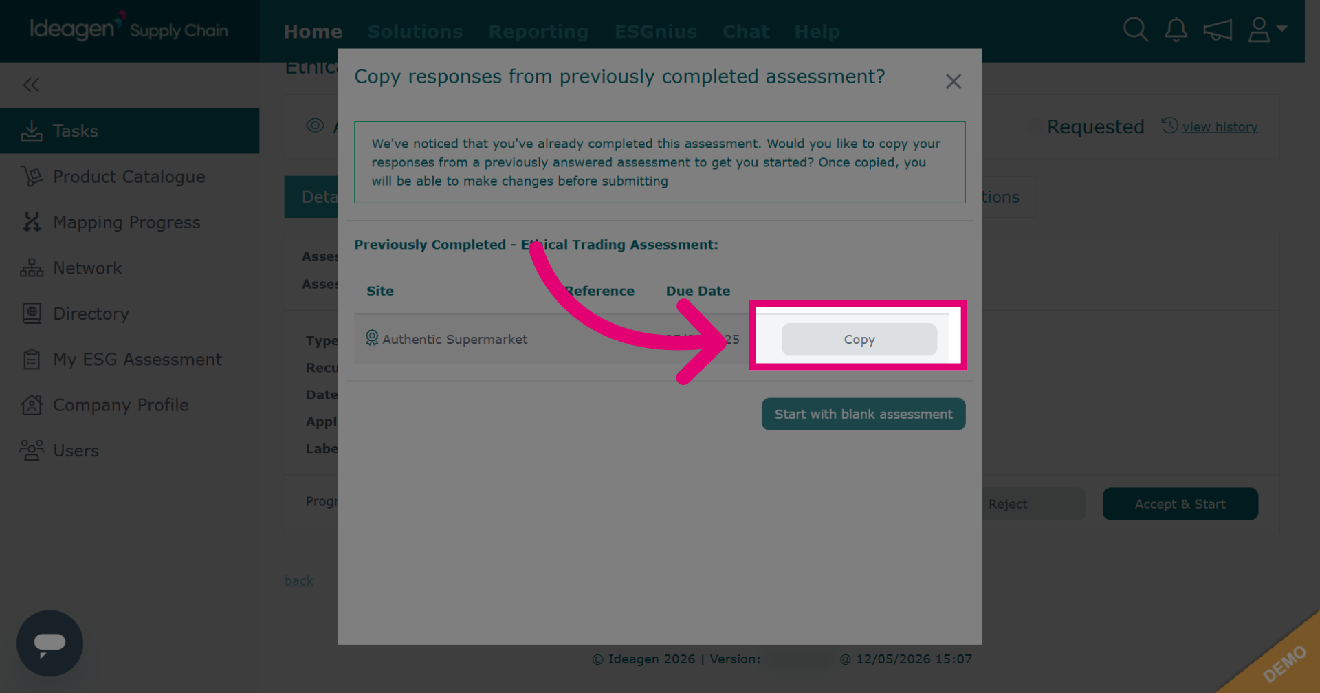 Copy Previous Assessment