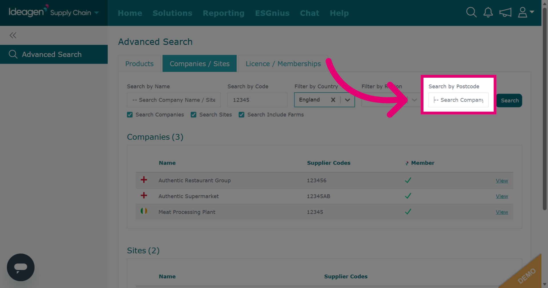 Select Postcode Field