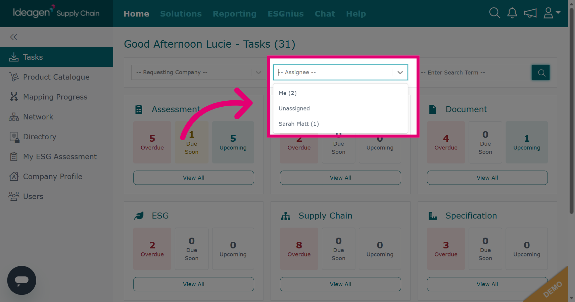 Assignee Filter