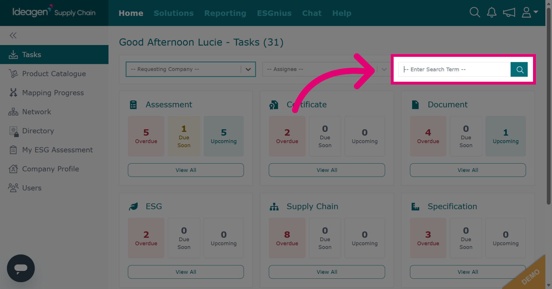 Activate Search Field