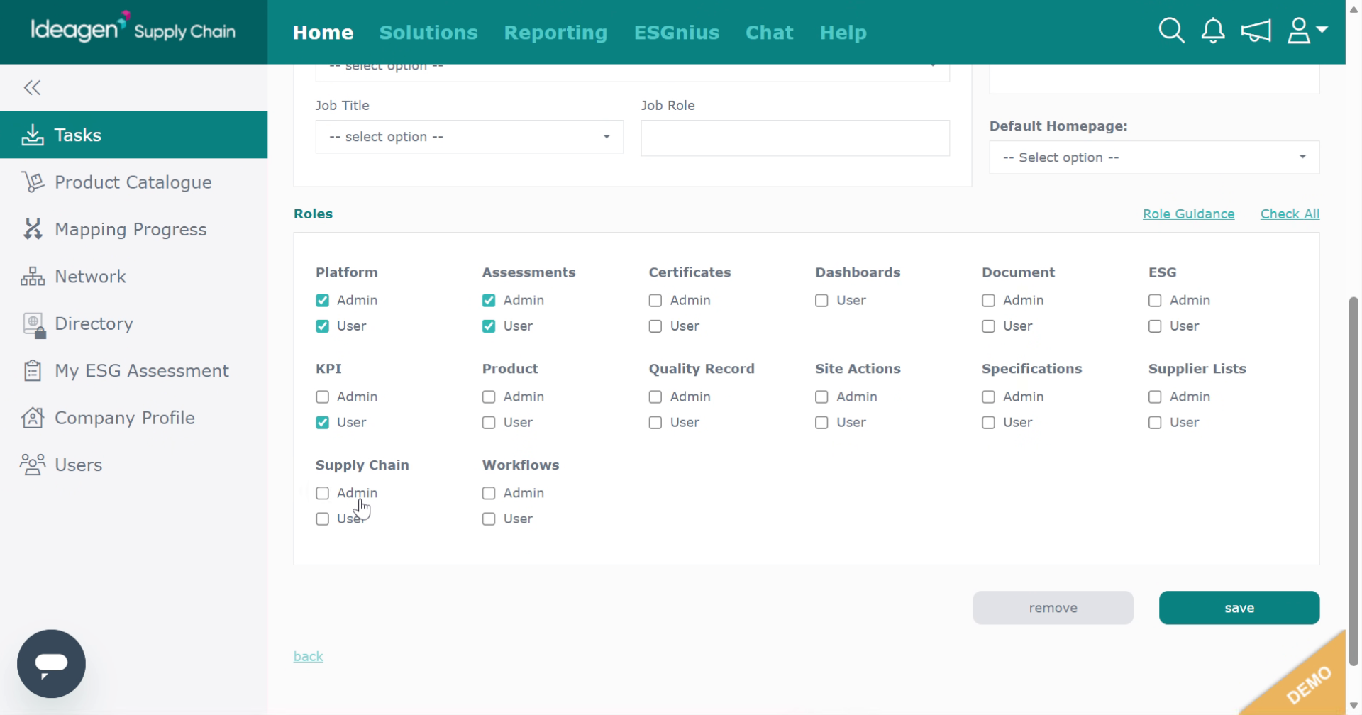 Select Roles