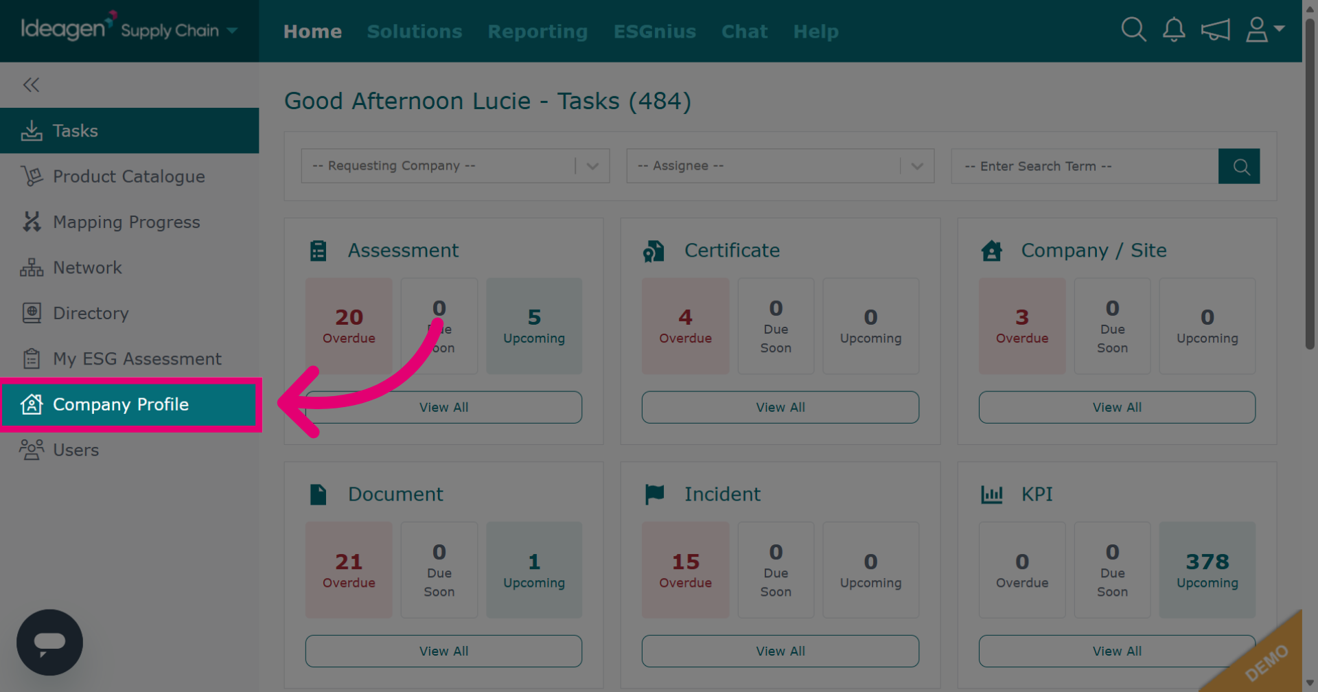 Access the Company Profile