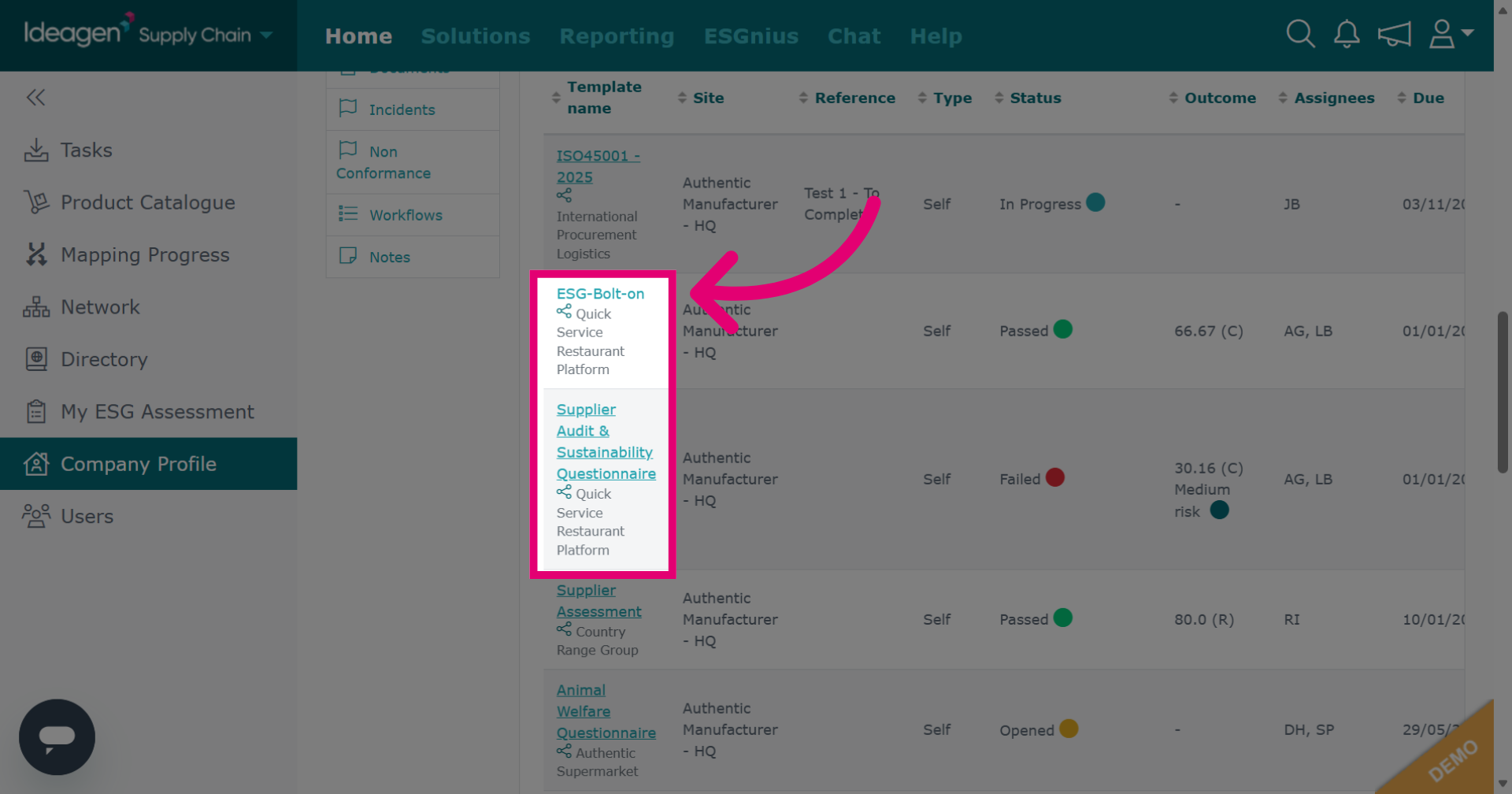 Open individual tasks